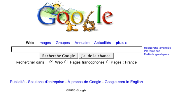 Logo de google pour le jour de l'an 2006