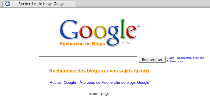 Google recherche dans les blogs