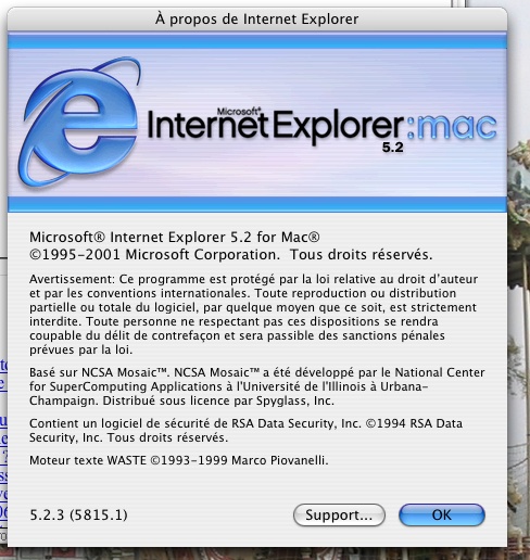A propos d'IE Mac...
